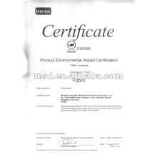 Tela de algodón con certificado de impacto ambiental del producto